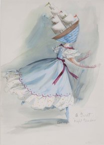 A Guest, costume design for The Night Shadow, a ballet by George Balanchine 1945