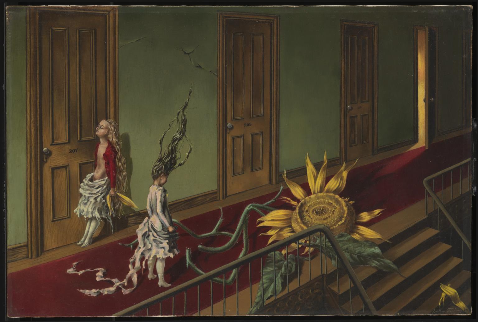 Eine Kleine Nachtmusik 1943 by Dorothea Tanning 1910-2012, Purchased with assistance from the Art Fund and the American Fund for the Tate Gallery 1997